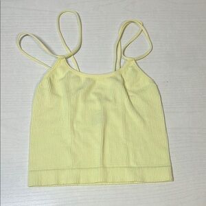 Yellow Ribbed Women's Top